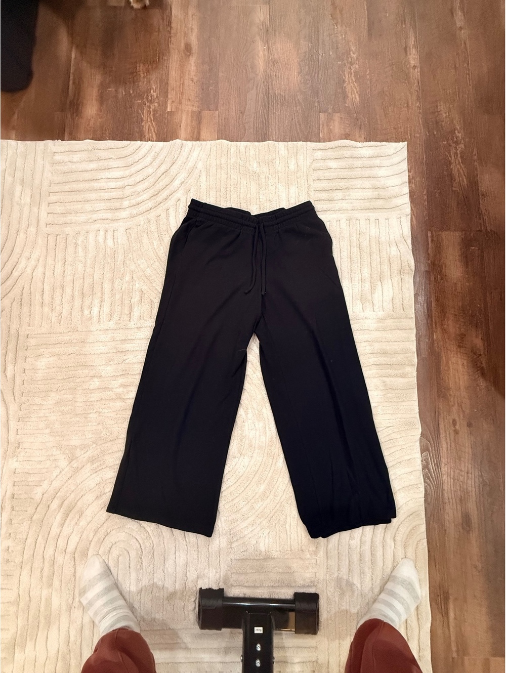 Women’s Black Capri Pants with Drawstring Waist